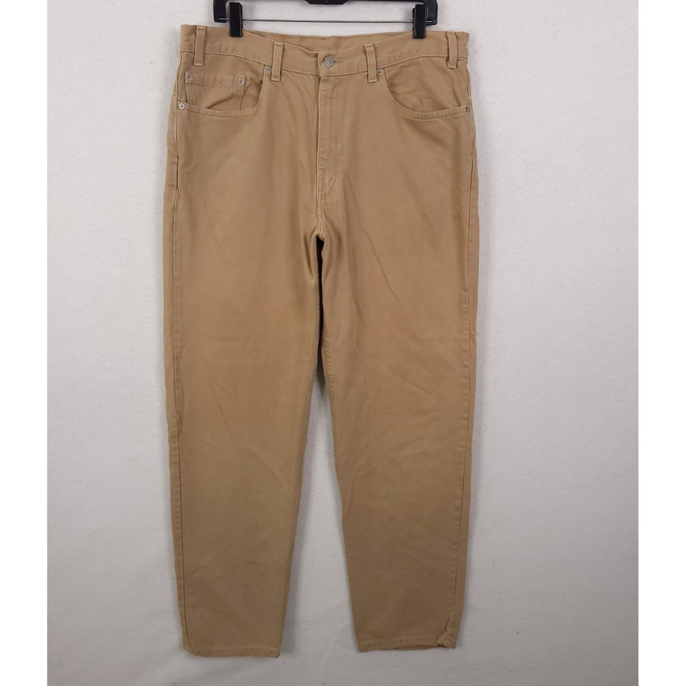 Levis 550 Jeans 38x34 Act As 36x33 Tan Khaki Made in USA Vintage Relaxed Fit